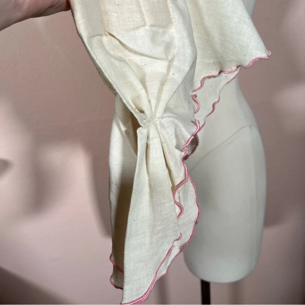Vintage 1960's 70' Mod MCM Pink Feminine Cottagecore Kitschy Triangle Head scarf